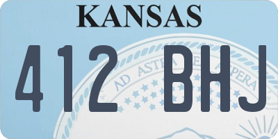 KS license plate 412BHJ