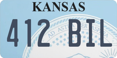 KS license plate 412BIL