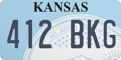KS license plate 412BKG