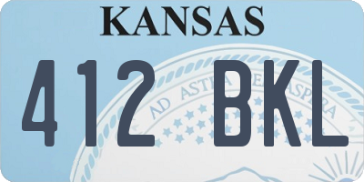 KS license plate 412BKL