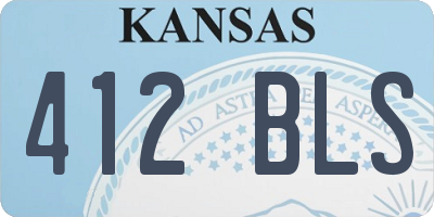 KS license plate 412BLS