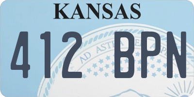 KS license plate 412BPN