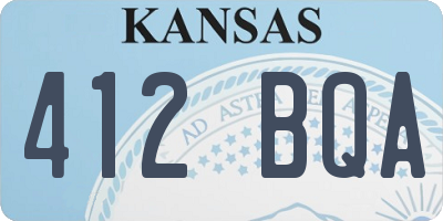 KS license plate 412BQA