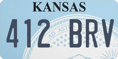 KS license plate 412BRV