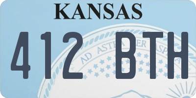 KS license plate 412BTH