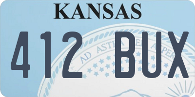 KS license plate 412BUX