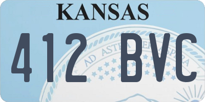 KS license plate 412BVC