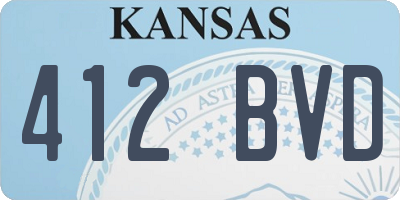 KS license plate 412BVD