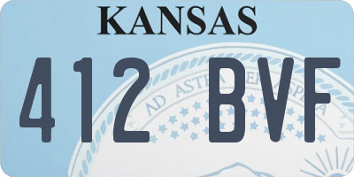 KS license plate 412BVF
