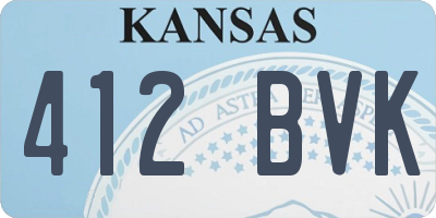 KS license plate 412BVK
