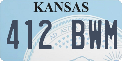 KS license plate 412BWM