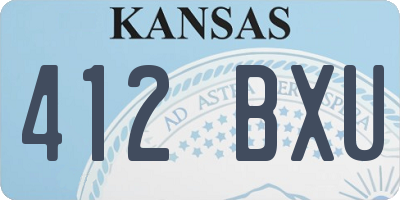 KS license plate 412BXU