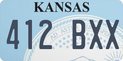 KS license plate 412BXX