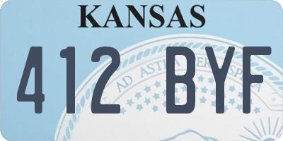 KS license plate 412BYF
