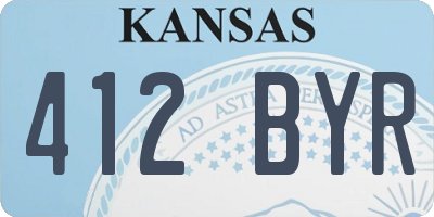 KS license plate 412BYR
