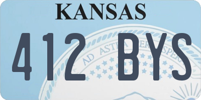 KS license plate 412BYS