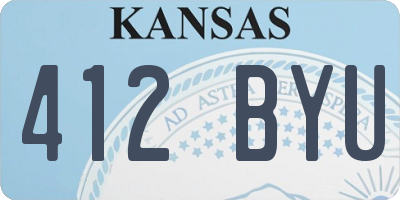 KS license plate 412BYU