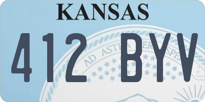 KS license plate 412BYV