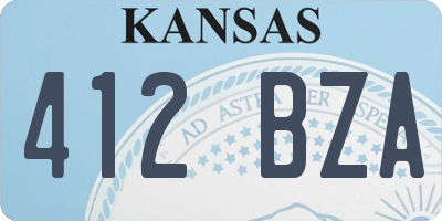 KS license plate 412BZA