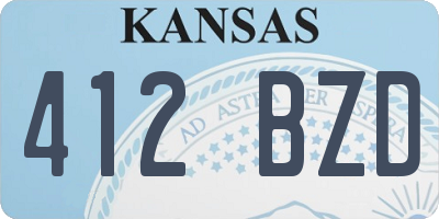 KS license plate 412BZD