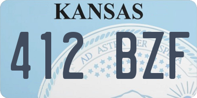 KS license plate 412BZF