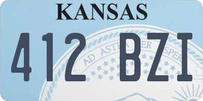 KS license plate 412BZI