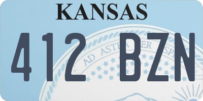 KS license plate 412BZN