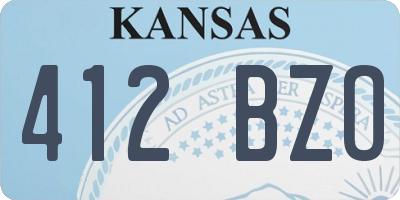 KS license plate 412BZO