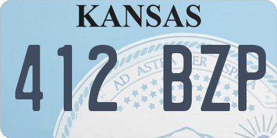 KS license plate 412BZP