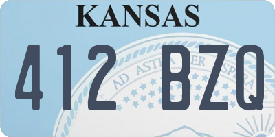 KS license plate 412BZQ