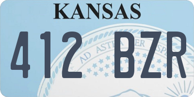KS license plate 412BZR
