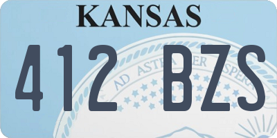 KS license plate 412BZS
