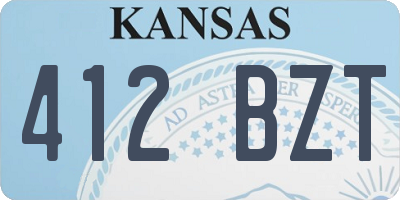 KS license plate 412BZT