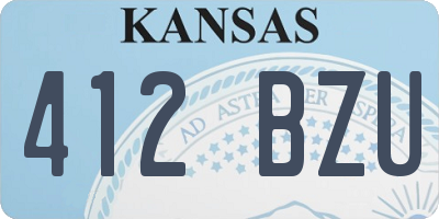 KS license plate 412BZU