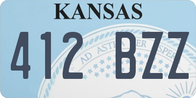 KS license plate 412BZZ