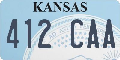 KS license plate 412CAA
