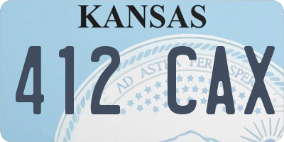 KS license plate 412CAX