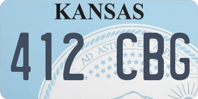 KS license plate 412CBG