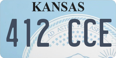 KS license plate 412CCE