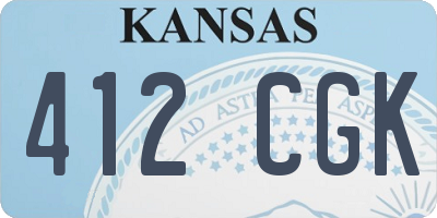 KS license plate 412CGK