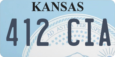 KS license plate 412CIA