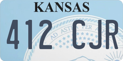 KS license plate 412CJR