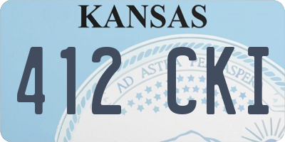 KS license plate 412CKI