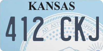 KS license plate 412CKJ