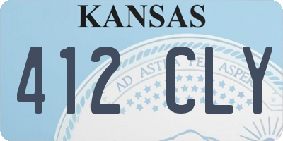 KS license plate 412CLY