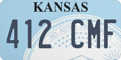 KS license plate 412CMF