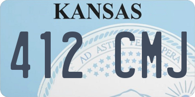 KS license plate 412CMJ