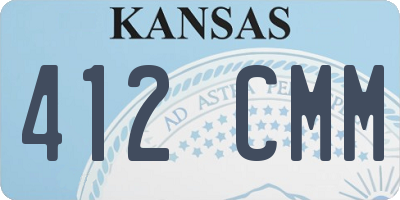 KS license plate 412CMM