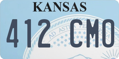 KS license plate 412CMO