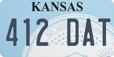 KS license plate 412DAT